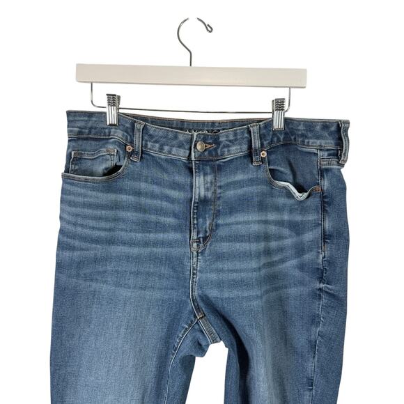 American Eagle High Rise Skinny Kick Jeans Medium Wash Stretch Womens 16 - Picture 2 of 8